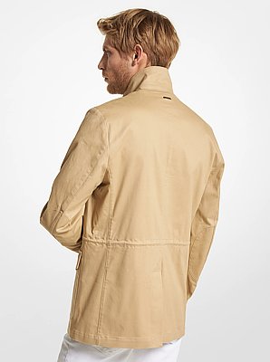 Chaqueta de estilo militar de algod&oacute;n el&aacute;stico
