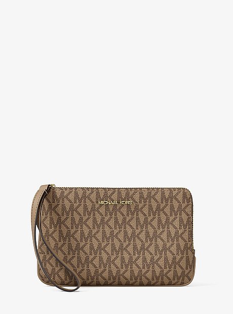 Jet Set Travel Small Signature Logo Wristlet