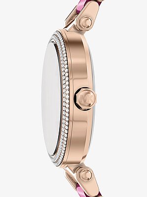 Reloj Parker oversize en tono rosa con pav&eacute;