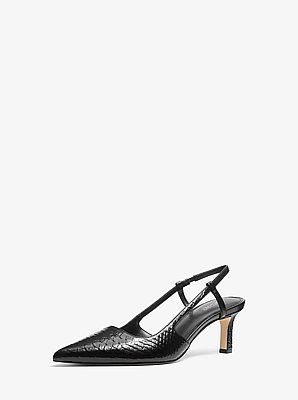 Alora Snake Embossed Leather Slingback Pump