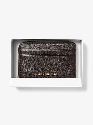Jet Set Small Pebbled Leather Zip-Around Card Case