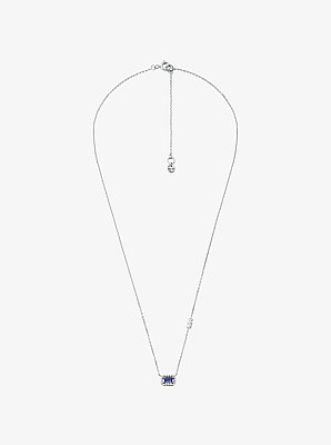 Precious Metal-Plated Sterling Silver Pav&eacute; Halo Necklace