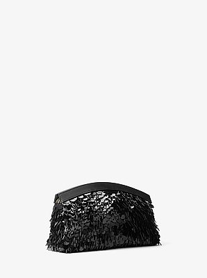 Athena Small Metallic Sequin Embellished Convertible Clutch