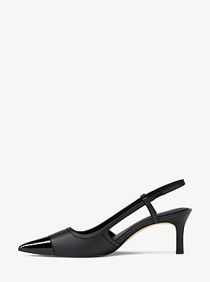 Pump Alora van leer met slingback