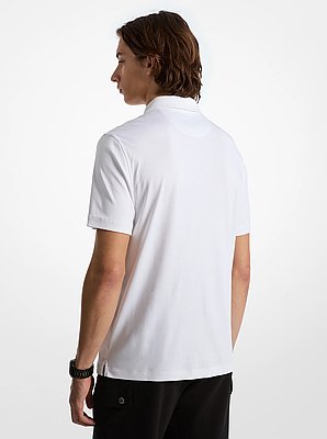 Poloshirt aus Baumwolle mit kurzem Rei&szlig;verschluss