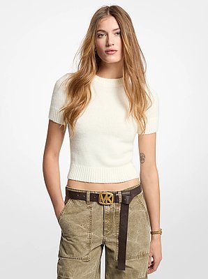 Knit Short-Sleeve Sweater