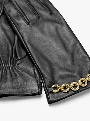 Embellished Leather Gloves