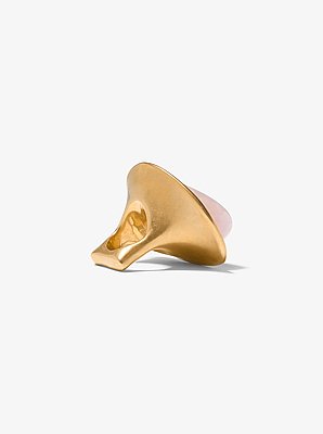 24k-Gold-Plated Brass and Stone Ring