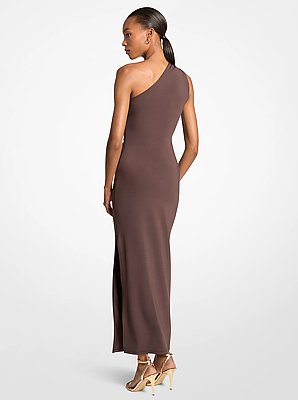 Stretch Matte Jersey One-Shoulder Maxi Dress