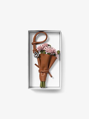 Leather Floral Bouquet Bag Charm