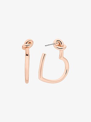 Knotted Heart Hoop Earrings