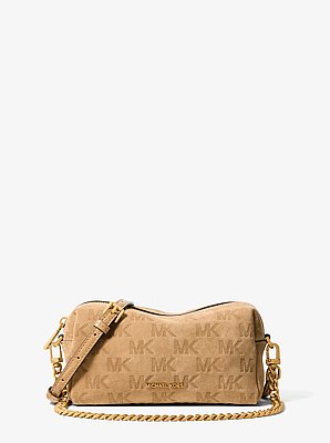 Bryant Small Logo Embossed Suede Convertible Crossbody Bag
