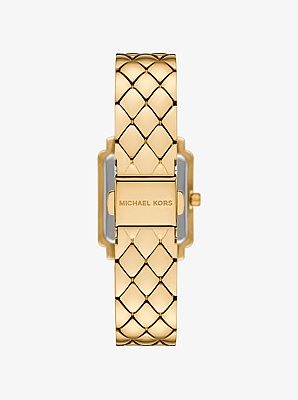 Petite Gwynn Pav&eacute; Gold-Tone Watch