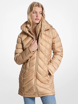 Packable Quilted Nylon Puffer Coat