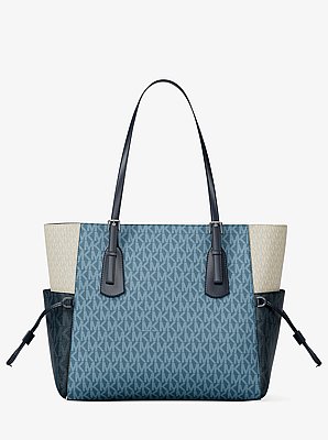 Voyager Large Color-Block Signature Logo Tote Bag