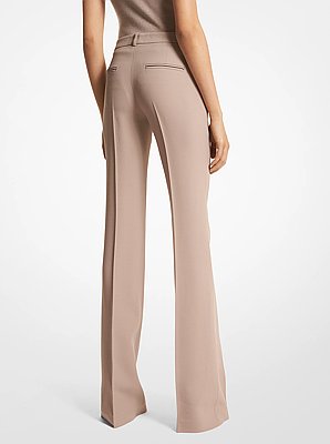 Haylee Double Crepe Sabl&eacute; Flared Trousers