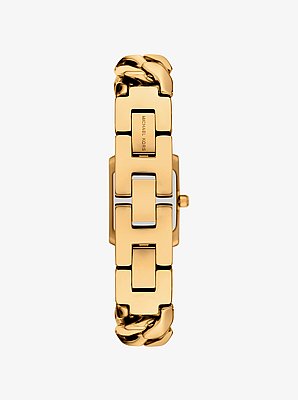 Set de regalo de reloj Georgie tama&ntilde;o micro en tono dorado y joyer&iacute;a