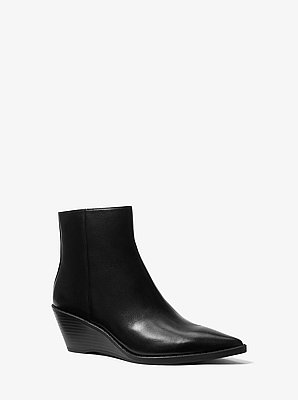 Austin Embellished Leather Wedge Boot