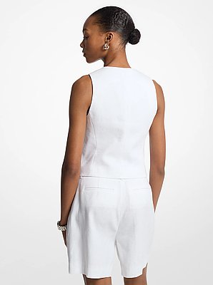 Linen and Cotton Twill Vest