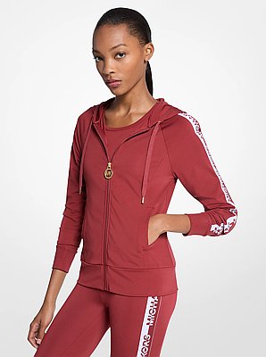 Logo Tape Zip-Up Hoodie