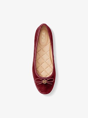 Savannah Logo Debossed Velvet Ballet Flat