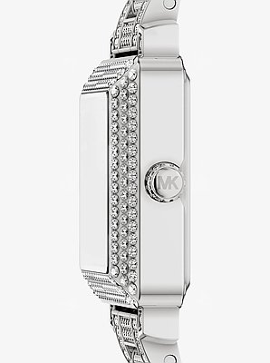 Petite montre Gwynn de ton argent &agrave; pav&eacute;