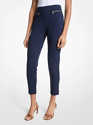 Viscose Blend Zip Pants