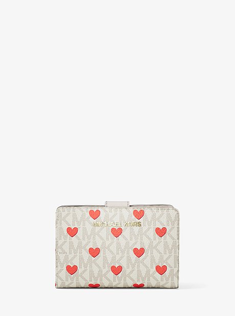 Jet Set Medium Printed Signature Logo Bi-Fold Wallet