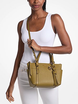 Bolso tote Sullivan peque&ntilde;o de piel saffiano con cremallera superior
