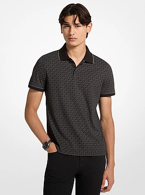 Signature Logo Cotton Jersey Polo Shirt