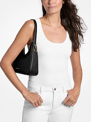 Nayla Small Pebbled Leather Hobo Shoulder Bag