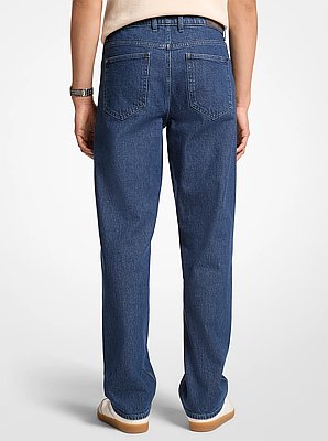 Jean Finn en denim &agrave; coupe droite