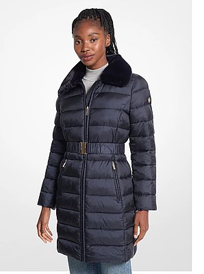 Packable Quilted Nylon Puffer Coat