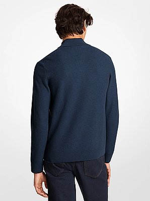 Pullover aus Wollmischung mit Viertelrei&szlig;verschluss
