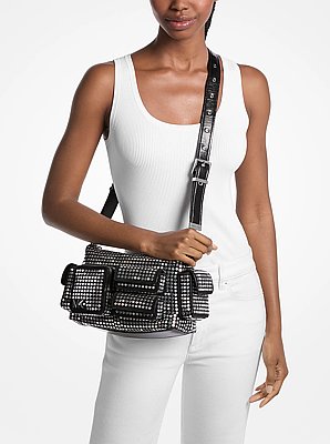 Dakota Medium Studded Suede Shoulder Bag