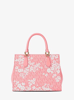 Marilyn Medium Printed Signature Logo Satchel