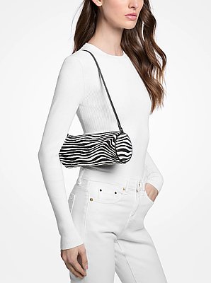 Izzy Small Zebra Print Calf Hair Pochette