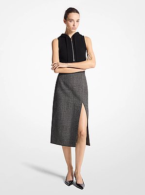 Jasp&eacute; Tweed Slit Skirt