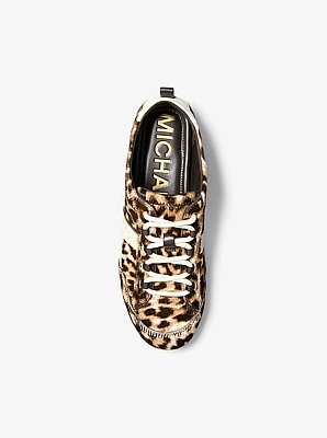 Keely Leopard Print Calf Hair Trainer