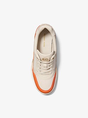 Emmy Leather and Canvas Wedge Trainer