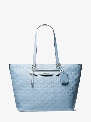 Jet Set Travel Extra-Large Logo Embossed Leather Tote Bag