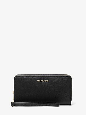 Jet Set Travel Large Saffiano Leather Wristlet