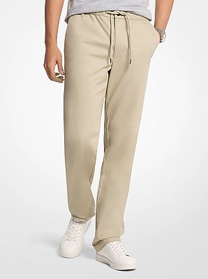 Stretch Cotton Drawstring Trousers