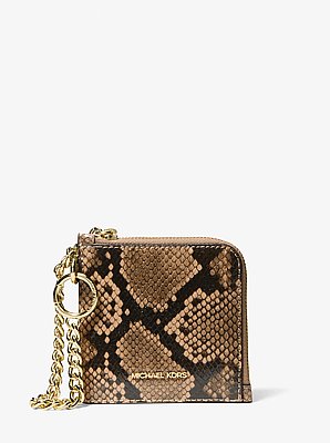 Jet Set Travel Medium Snake Embossed Chain Wallet