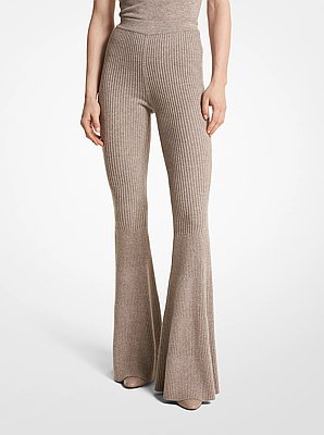 Pantal&oacute;n acampanado de cachemir acanalado