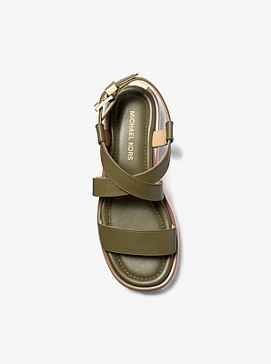 Sandalo stile espadrilla Lynne in pelle con plateau