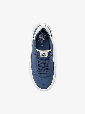 Hayes Crocodile Embossed Suede Platform Sneaker