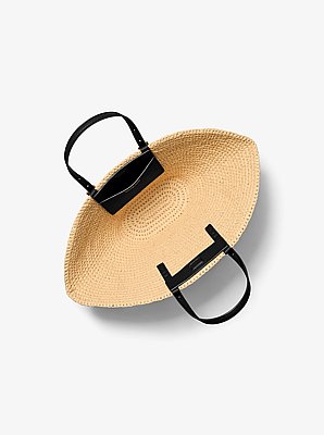 Isa Small Hand-Crocheted Straw Tote Bag
