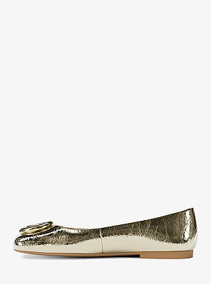 Milan Crackled Metallic Leather Ballet Flat
