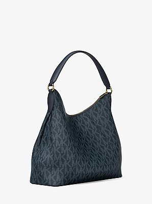 Wandelbare Schultertasche Sienna Large mit Signature-Logomuster
